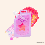 Kara Beauty - SPARKLE PARTY HAIR AND BODY GEL - SINGLE PACKS: Pink Heart V2